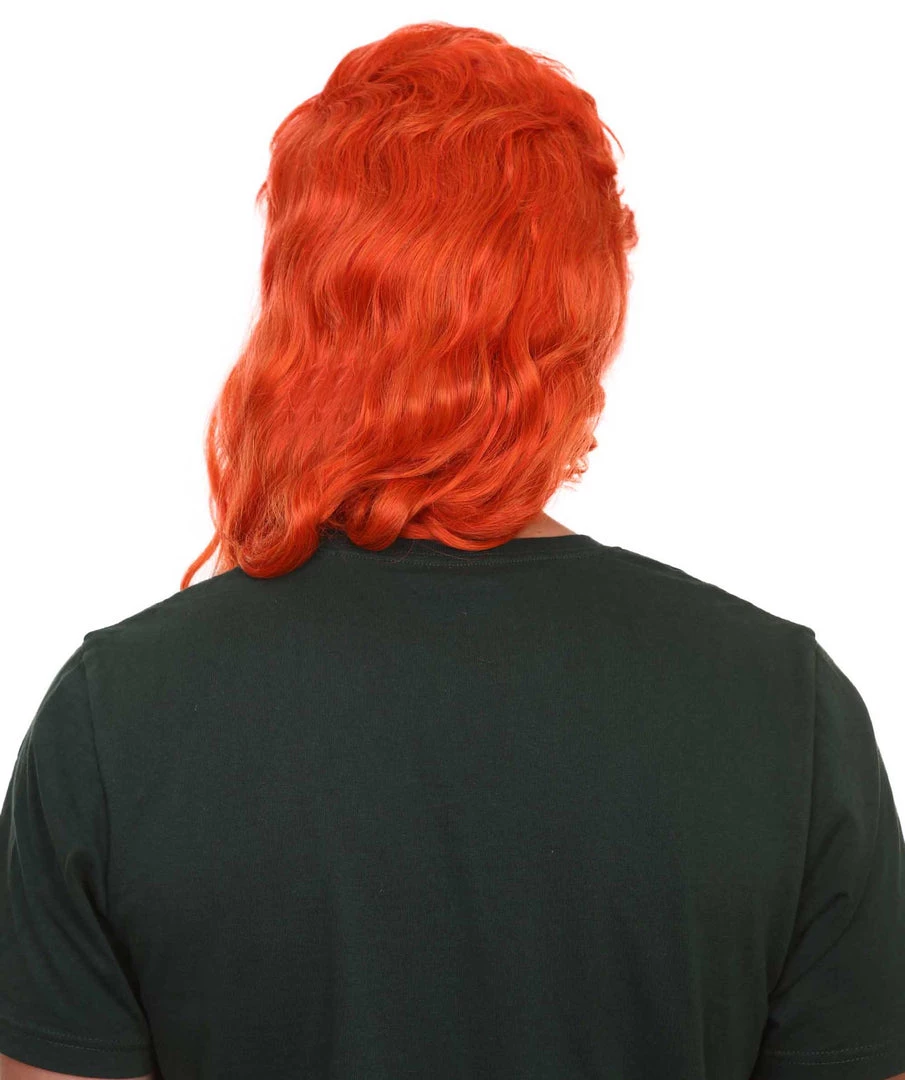 HPO 80's Orange Super Mullet Mens Wig | Pumkin Long Cosplay Halloween Wig | Premium Breathable Capless Cap 4 HPO 80's Orange Super Mullet Mens Wig | Pumkin Long Cosplay Halloween Wig | Premium Breathable Capless Cap