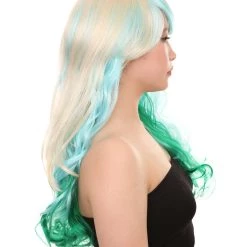 HPO Women's Mixed Color Long Curly Wavy Womens Wig | Fancy Party Event Ready Halloween Wig | Premium Breathable Capless Cap 13 HPO Women's Mixed Color Long Curly Wavy Womens Wig | Fancy Party Event Ready Halloween Wig | Premium Breathable Capless Cap