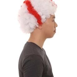 FLAGWIGS SALE England Sport Afro Fun Wig | Red White Jumbo Wig
