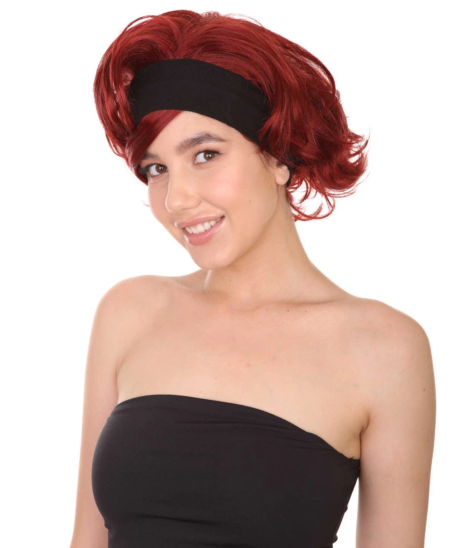 HPO 60's Womens Go-Go Wig With Headband | Auburn Vintage Wig | Premium Breathable Capless Cap 2 HPO 60's Womens Go-Go Wig With Headband | Auburn Vintage Wig | Premium Breathable Capless Cap