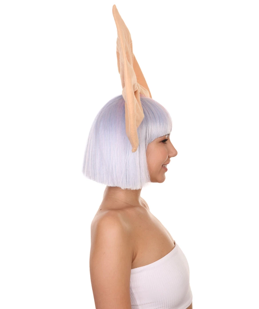 Adult Women's 9" Inch Short Length Halloween Two Tone Group Singer Wig With Bow, Synthetic Soft Fiber Hair, Perfect For Your Next Festival Convention And Group Bachelorette Party! | HPO 5 Adult Women's 9" Inch Short Length Halloween Two Tone Group Singer Wig With Bow, Synthetic Soft Fiber Hair, Perfect For Your Next Festival Convention And Group Bachelorette Party! | HPO