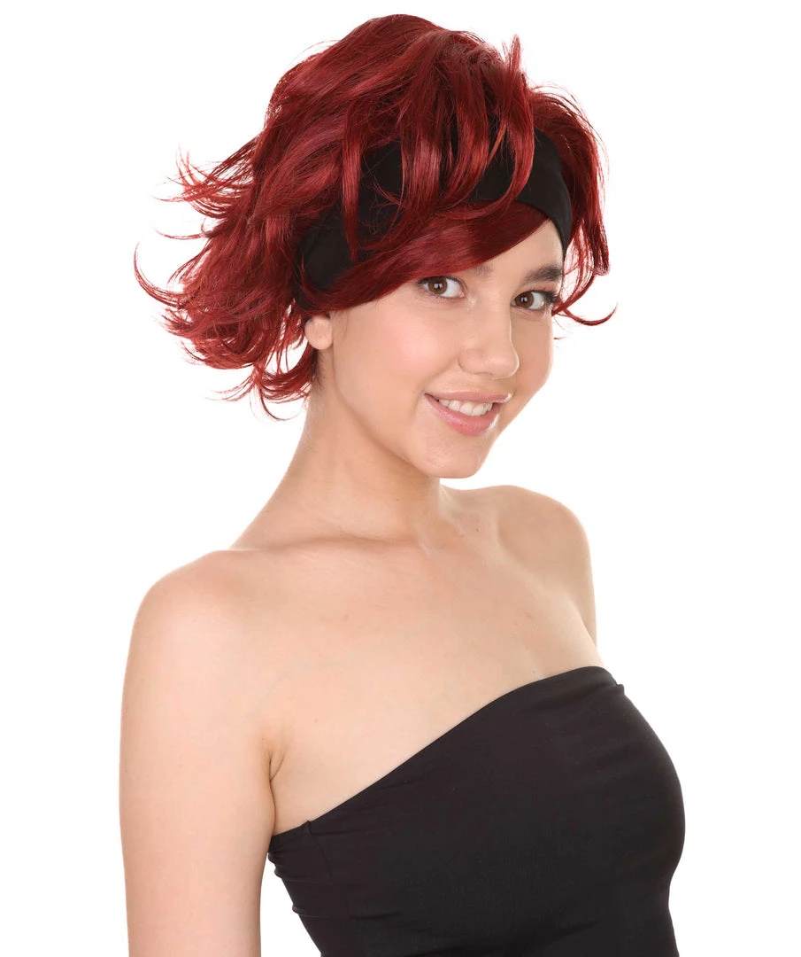 HPO 60's Womens Go-Go Wig With Headband | Auburn Vintage Wig | Premium Breathable Capless Cap 6 HPO 60's Womens Go-Go Wig With Headband | Auburn Vintage Wig | Premium Breathable Capless Cap