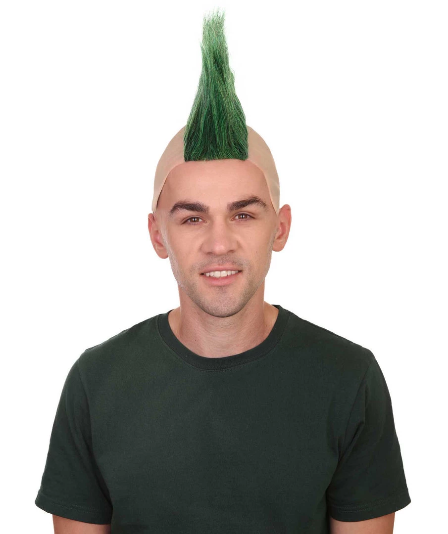 HPO Green Mohawk Mens Wig | Celebrity Cosplay Halloween Wig 1 HPO Green Mohawk Mens Wig | Celebrity Cosplay Halloween Wig