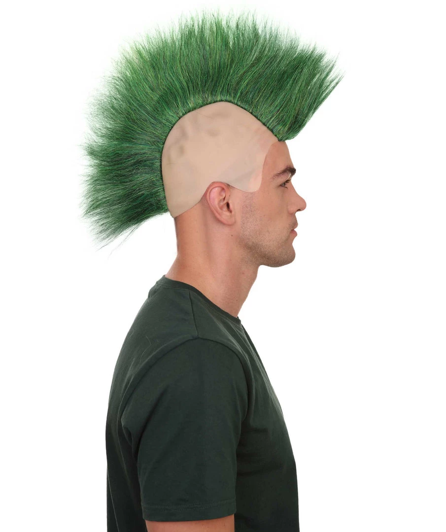 HPO Green Mohawk Mens Wig | Celebrity Cosplay Halloween Wig 5 HPO Green Mohawk Mens Wig | Celebrity Cosplay Halloween Wig