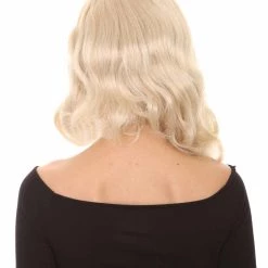 HPO Women's Womens Singer Album Curly Wavy Wig | Blonde Celebrity Wigs | Premium Breathable Capless Cap