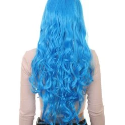 HPO Women's Long Curly Blue Womens Wig | Dramatical Cosplay Halloween Wig | Premium Breathable Capless Cap 12 HPO Women's Long Curly Blue Womens Wig | Dramatical Cosplay Halloween Wig | Premium Breathable Capless Cap