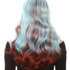 HPO Women's Long Wavy Blue & Brown Womens Wig | Fancy Party Event Ready Halloween Wig | Premium Breathable Capless Cap 12 HPO Women's Long Wavy Blue & Brown Womens Wig | Fancy Party Event Ready Halloween Wig | Premium Breathable Capless Cap