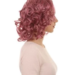 HPO Women's Pink Curly Womens Wig | Party Ready Fancy Cosplay Halloween Wig | Premium Breathable Capless Cap