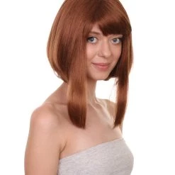 Adult Women's 14" Inch Medium Length Straight Halloween Cosplay Animated Pro Hero Costume Wig, Synthetic Soft Fiber Hair, Perfect For Your Next Conventiton And Group Anime Party! | HPO 13 Adult Women's 14