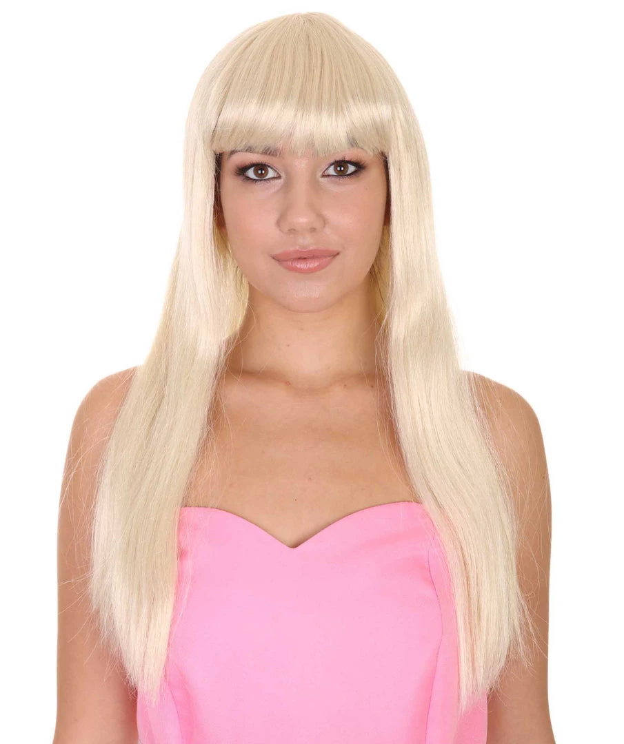 HPO Women's Womens Blonde Long Bob Wig | Glamour Fashion Cosplay Halloween Wig | Premium Breathable Capless Cap 1 HPO Women's Womens Blonde Long Bob Wig | Glamour Fashion Cosplay Halloween Wig | Premium Breathable Capless Cap