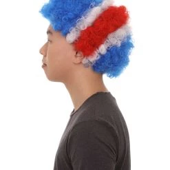 FLAGWIGS Costa Rica Sport Afro Fun Wig | Jumbo Cosplay Halloween Wig SALE 10 FLAGWIGS Costa Rica Sport Afro Fun Wig | Jumbo Cosplay Halloween Wig SALE