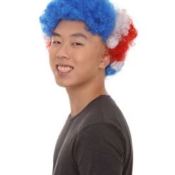 FLAGWIGS Costa Rica Sport Afro Fun Wig | Jumbo Cosplay Halloween Wig SALE