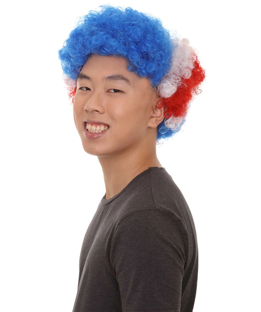 FLAGWIGS Costa Rica Sport Afro Fun Wig | Jumbo Cosplay Halloween Wig SALE 2 FLAGWIGS Costa Rica Sport Afro Fun Wig | Jumbo Cosplay Halloween Wig SALE