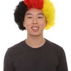 FLAGWIGS Germany Sport Afro Fun Wig | Jumbo Red Black Yellow Wig