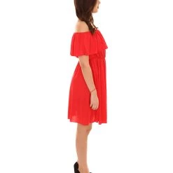 HPO Adult Women's Off Shoulder Party Dress Costume | Red Halloween Costume 13 HPO Adult Women's Off Shoulder Party Dress Costume | Red Halloween Costume