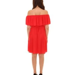 HPO Adult Women's Off Shoulder Party Dress Costume | Red Halloween Costume 12 HPO Adult Women's Off Shoulder Party Dress Costume | Red Halloween Costume