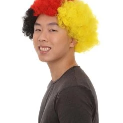FLAGWIGS Germany Sport Afro Fun Wig | Jumbo Red Black Yellow Wig