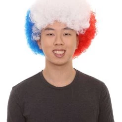 FLAGWIGS SALE Chile Sport Afro Fun Wig | Super Size Blue White Red Wig