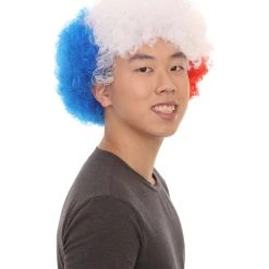 FLAGWIGS SALE Chile Sport Afro Fun Wig | Super Size Blue White Red Wig
