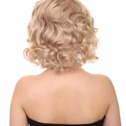 HPO Women's Women Short Wavy Blonde Wig | Premium Breathable Capless Cap