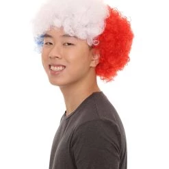FLAGWIGS SALE Chile Sport Afro Fun Wig | Super Size Blue White Red Wig