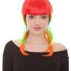 HPO Multicolor Womens Wig | Party Ready Fancy Cosplay Halloween Wig | Premium Breathable Capless Cap