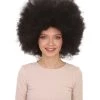 HPO Women's Womens Comedy Afro Wig | Black Oversized TV/Movie Wig | Premium Breathable Capless Cap