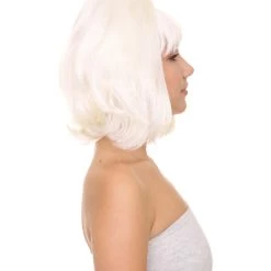 HPO 60's Groovy Bouffant Womens Wig | White Vintage Wig | Premium Breathable Capless Cap