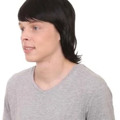 HPO 60's Mod Men Wig | Black Vintage Wig | Premium Breathable Capless Cap Men's