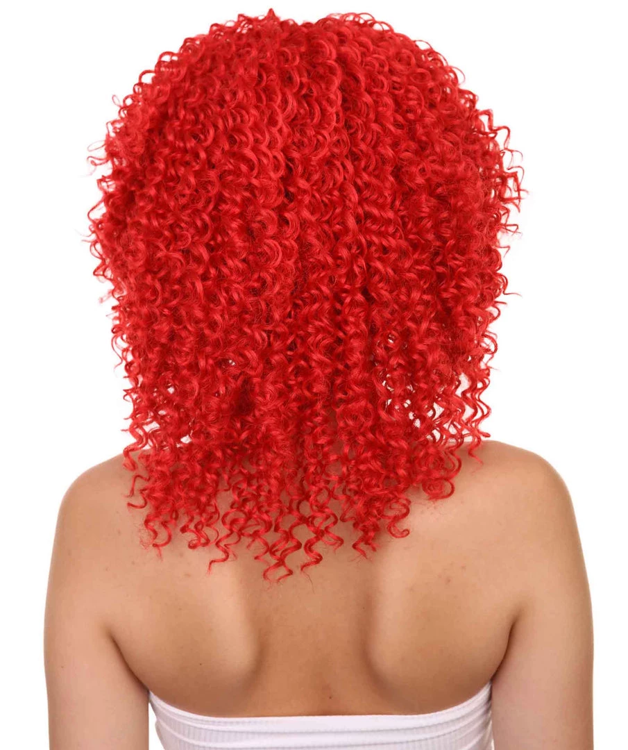 Adult Women's 18" Inch Long Length Curly Halloween Queen Of Drag Fierce Fire Red Wig, Synthetic Soft Savage Fiber Hair, Capless Cap Design For Comfort And Fit | HPO 4 Adult Women's 18" Inch Long Length Curly Halloween Queen Of Drag Fierce Fire Red Wig, Synthetic Soft Savage Fiber Hair, Capless Cap Design For Comfort And Fit | HPO
