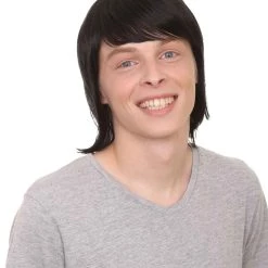 HPO 60's Mod Men Wig | Black Vintage Wig | Premium Breathable Capless Cap Men's