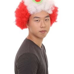 FLAGWIGS Peru Flag Sport Afro Wig | Jumbo Red White Wig SALE