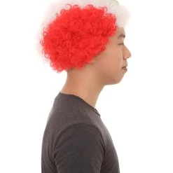 FLAGWIGS Peru Flag Sport Afro Wig | Jumbo Red White Wig SALE