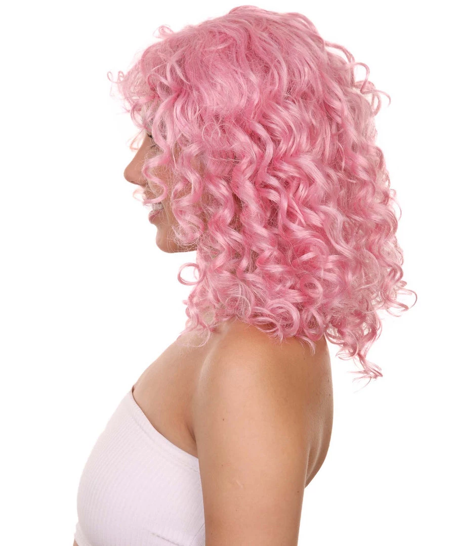 Adult Women's 16" Medium Length Curly Halloween Cosplay Gorgeous Gansta Icon Costume Wig, Synthetic Soft Fiber Hair, Capless Cap Comfortable Design And Feel | HPO 3 Adult Women's 16" Medium Length Curly Halloween Cosplay Gorgeous Gansta Icon Costume Wig, Synthetic Soft Fiber Hair, Capless Cap Comfortable Design And Feel | HPO