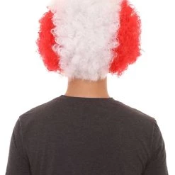 FLAGWIGS Peru Flag Sport Afro Wig | Jumbo Red White Wig SALE
