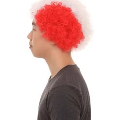 FLAGWIGS Peru Flag Sport Afro Wig | Jumbo Red White Wig SALE