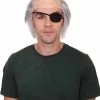 HPO Mens Grey Bald Cap Wig With Eye Patch | Cosplay Halloween Wig Men's