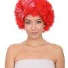 HPO Men's Red Butterfly Womens Wig | Super Size Jumbo Afro Character Cosplay Halloween Wig | Premium Breathable Capless Cap