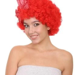 HPO Men's Red Butterfly Womens Wig | Super Size Jumbo Afro Character Cosplay Halloween Wig | Premium Breathable Capless Cap