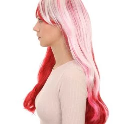 HPO Womens Fashion Lady Cosplay Long Curly Wavy Wig | White & Red Party Wigs | Premium Breathable Capless Cap 11 HPO Womens Fashion Lady Cosplay Long Curly Wavy Wig | White & Red Party Wigs | Premium Breathable Capless Cap