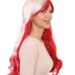 HPO Womens Fashion Lady Cosplay Long Curly Wavy Wig | White & Red Party Wigs | Premium Breathable Capless Cap 14 HPO Womens Fashion Lady Cosplay Long Curly Wavy Wig | White & Red Party Wigs | Premium Breathable Capless Cap