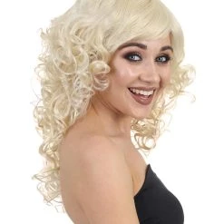 HPO Men's Blonde Curly Long Womens Wig | Glamour Fashion Cosplay Halloween Wig | Premium Breathable Capless Cap 13 HPO Men's Blonde Curly Long Womens Wig | Glamour Fashion Cosplay Halloween Wig | Premium Breathable Capless Cap