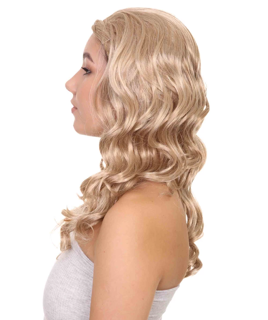 HPO Men's Long Curly Wave Braided Womens Wigs | Traditional Princess Blonde Wig | Premium Breathable Capless Cap 4 HPO Men's Long Curly Wave Braided Womens Wigs | Traditional Princess Blonde Wig | Premium Breathable Capless Cap