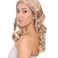 HPO Men's Long Curly Wave Braided Womens Wigs | Traditional Princess Blonde Wig | Premium Breathable Capless Cap 12 HPO Men's Long Curly Wave Braided Womens Wigs | Traditional Princess Blonde Wig | Premium Breathable Capless Cap