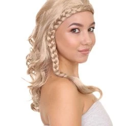 HPO Men's Long Curly Wave Braided Womens Wigs | Traditional Princess Blonde Wig | Premium Breathable Capless Cap 16 HPO Men's Long Curly Wave Braided Womens Wigs | Traditional Princess Blonde Wig | Premium Breathable Capless Cap