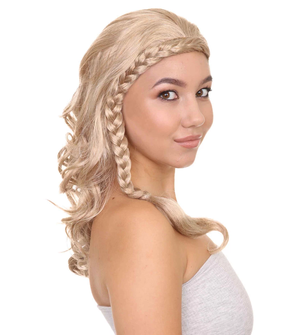 HPO Men's Long Curly Wave Braided Womens Wigs | Traditional Princess Blonde Wig | Premium Breathable Capless Cap 7 HPO Men's Long Curly Wave Braided Womens Wigs | Traditional Princess Blonde Wig | Premium Breathable Capless Cap