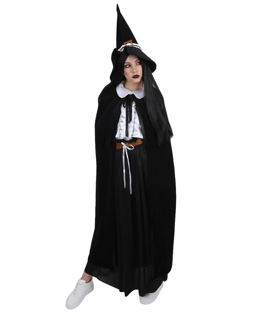 HPO Adult Women's Witch Costume W/ Hat Costume | Black Halloween Costume 8 HPO Adult Women's Witch Costume W/ Hat Costume | Black Halloween Costume