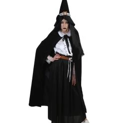 HPO Adult Women's Witch Costume W/ Hat Costume | Black Halloween Costume 20 HPO Adult Women's Witch Costume W/ Hat Costume | Black Halloween Costume