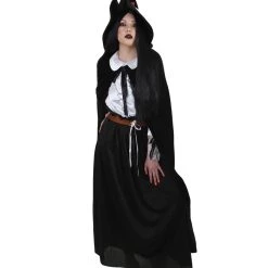 HPO Adult Women's Witch Costume W/ Hat Costume | Black Halloween Costume 21 HPO Adult Women's Witch Costume W/ Hat Costume | Black Halloween Costume