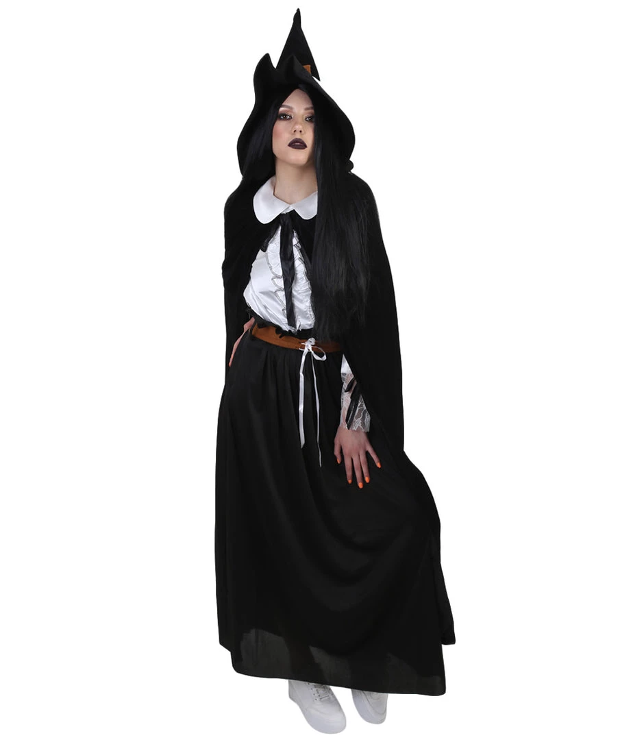 HPO Adult Women's Witch Costume W/ Hat Costume | Black Halloween Costume 10 HPO Adult Women's Witch Costume W/ Hat Costume | Black Halloween Costume